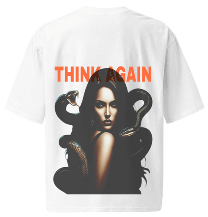 THINK AGAIN Unisex Oversized T-shirt